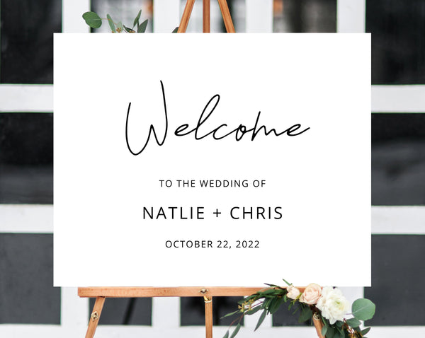 Wedding Welcome Sign Template, Welcome to the Wedding Printable, Welcome Board, Simple Wedding Sign, Instant Download, Templett, W36