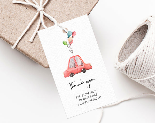 Drive By Birthday Parade Favor Tag, Printable Drive By Celebration Gift Label, Social Distancing, Digital File, Instant Download, Templett