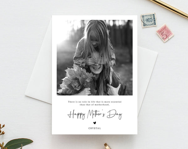 Mother's Day Card Template, Editable Photo Mother's Day Card, Printable Photo Card, Instant Download, Templett