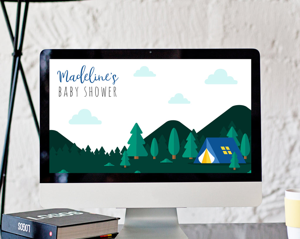 Adventure Begins Zoom Virtual Background Template, Camping Themed Zoom ...