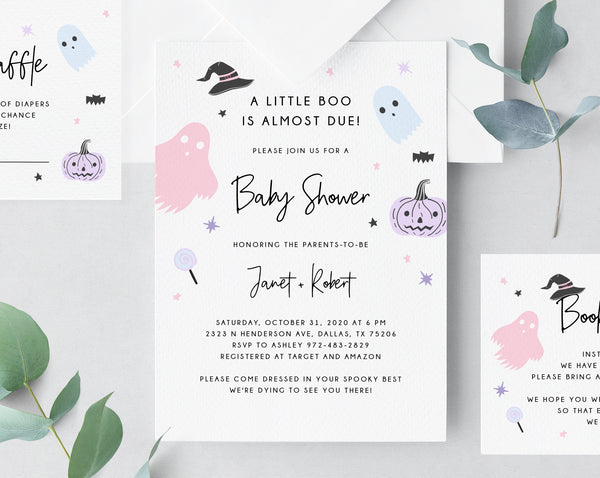 Halloween Baby Shower Invitation Template, Printable Pastel Halloween | paperandthings Halloween Baby Shower Invitation Template, Printable Pastel Halloween | paperandthings