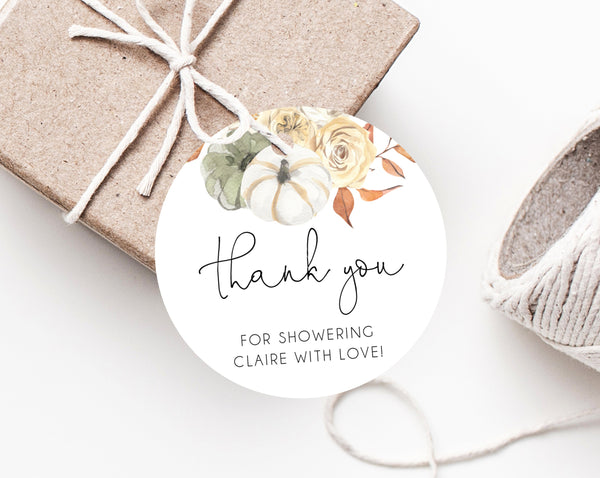 Pumpkin Bridal Shower Favor Tag Template, Thank You Tag, Fall Baby Sho | paperandthings pumpkin-bridal-shower-favor-tag-template-thank-you-tag-fall-baby-sho-paperandthings