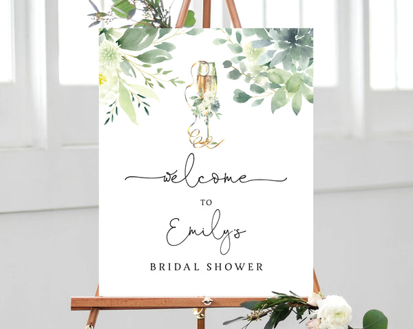 Succulent Greenery Bridal Brunch Welcome Sign Template, Succulent Bridal Shower Welcome Sign Printable, Instant Download, Templett, W40