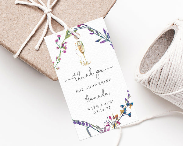 Colorful Spring Floral Favor Tag Template, Vibrant Wild Flowers Thank | paperandthings colorful-spring-floral-favor-tag-template-vibrant-wild-flowers-thank-paperandthings