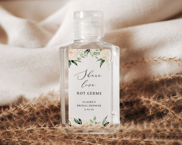 Peach Floral Hand Sanitizer Label Template, Soft Blush Wedding Mini Ha | paperandthings peach-floral-hand-sanitizer-label-template-soft-blush-wedding-mini-ha-paperandthings