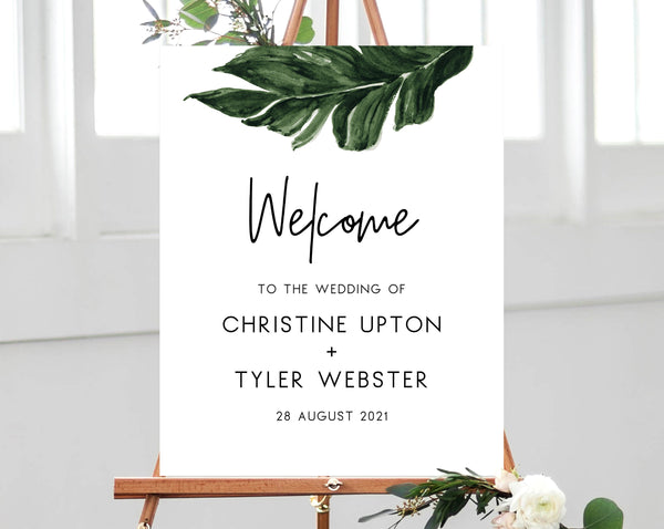 Tropical Wedding Welcome Sign Template, Welcome to the Wedding Printable, Welcome to our Wedding Board, Instant Download, Templett, W44