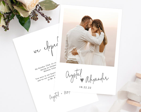 Elopement Announcement Template, Printable Elopement Photo Card, Insta | paperandthings elopement-announcement-template-printable-elopement-photo-card-insta-paperandthings