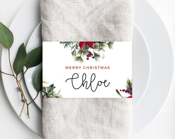 Christmas Napkin Ring Template, Printable Christmas Place Cards, Holid | paperandthings christmas-napkin-ring-template-printable-christmas-place-cards-holid-paperandthings