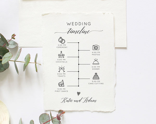Wedding Itinerary Template, Wedding Timeline, Wedding Agenda, Wedding Timeline Program, Instant Download, Templett, W02